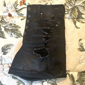 American Eagle Black Denim Shorts, Size 6